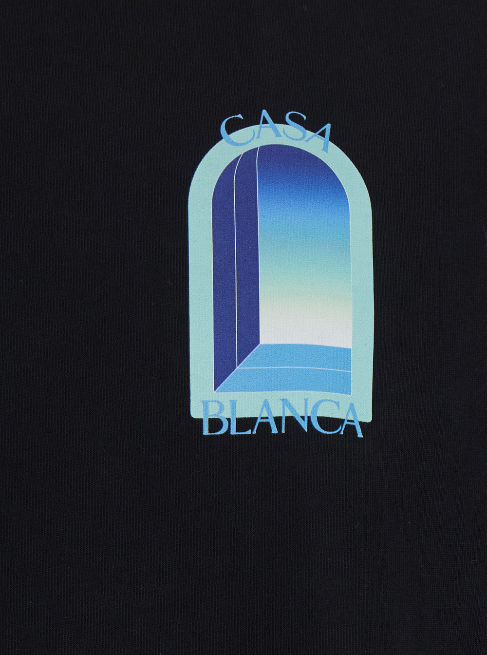 Casablanca Men Black T-Shirt With Logo Print On The Front And Back In Cotton For Men