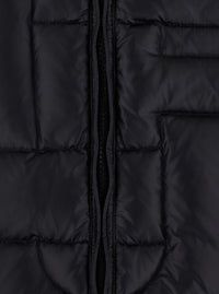 Casablanca Men Black Down Jacket With Fixed Hood And Monogram Design In Tech Fabric For Men