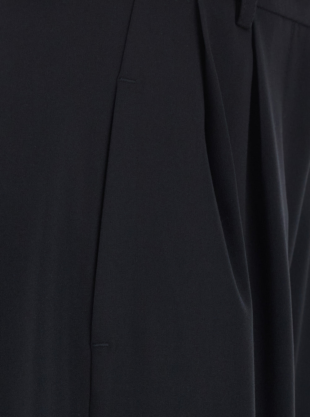 Leplain Women Black Pants With Front Pleats In Wool Blend For Women