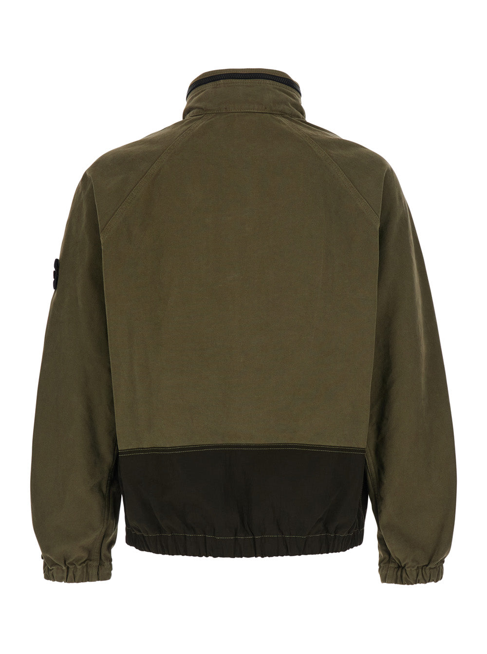 Stone Island Men 'Panama' Green Jacket With Fixed Hood And Logo Patch On The Sleeve In Cotton For Men