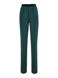 TOM FORD Tom Ford Women Green Pants With Elasticated Waist With Logo Lettering In Silk For Women