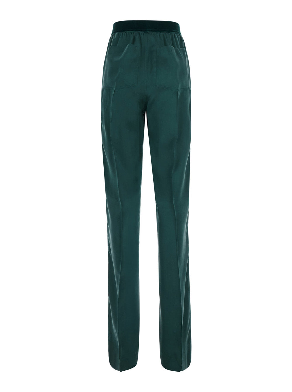 TOM FORD Tom Ford Women Green Pants With Elasticated Waist With Logo Lettering In Silk For Women