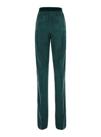 TOM FORD Tom Ford Women Green Pants With Elasticated Waist With Logo Lettering In Silk For Women