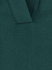 Tom Ford Women Green Shirt With Wide Collar And V-Neck In Silk For Women