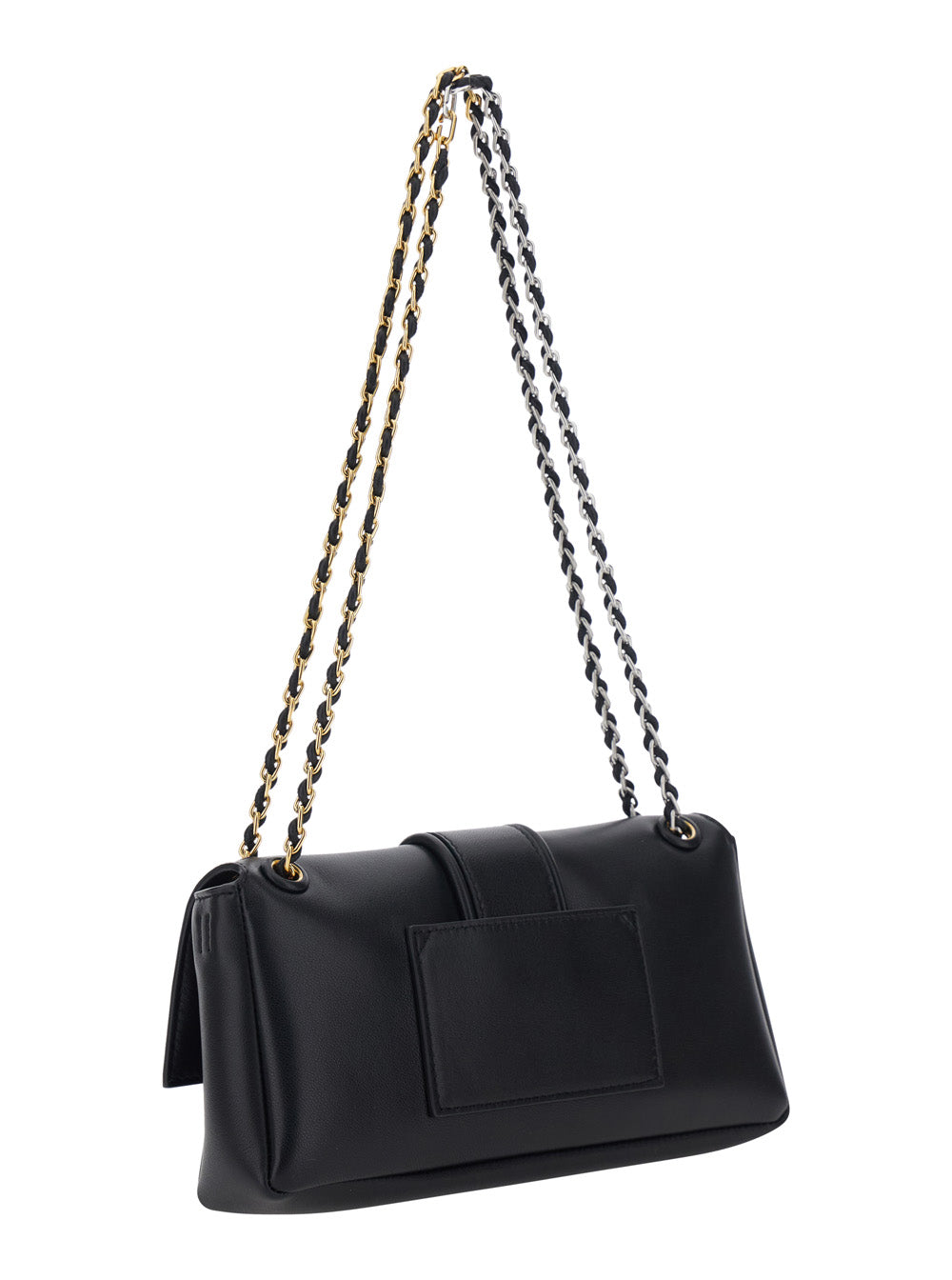 Jacquemus Women Le Bambino Chaine Is A Crossbody Bag In Black Lamb Leather With Unisex Metallic Details