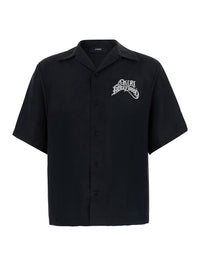 Amiri Men Black Shirt With Logo On The Front And Back In Fabric For Men