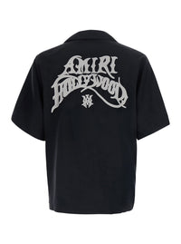 Amiri Men Black Shirt With Logo On The Front And Back In Fabric For Men