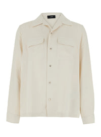 Amiri Men Polar Collar Shirt In White