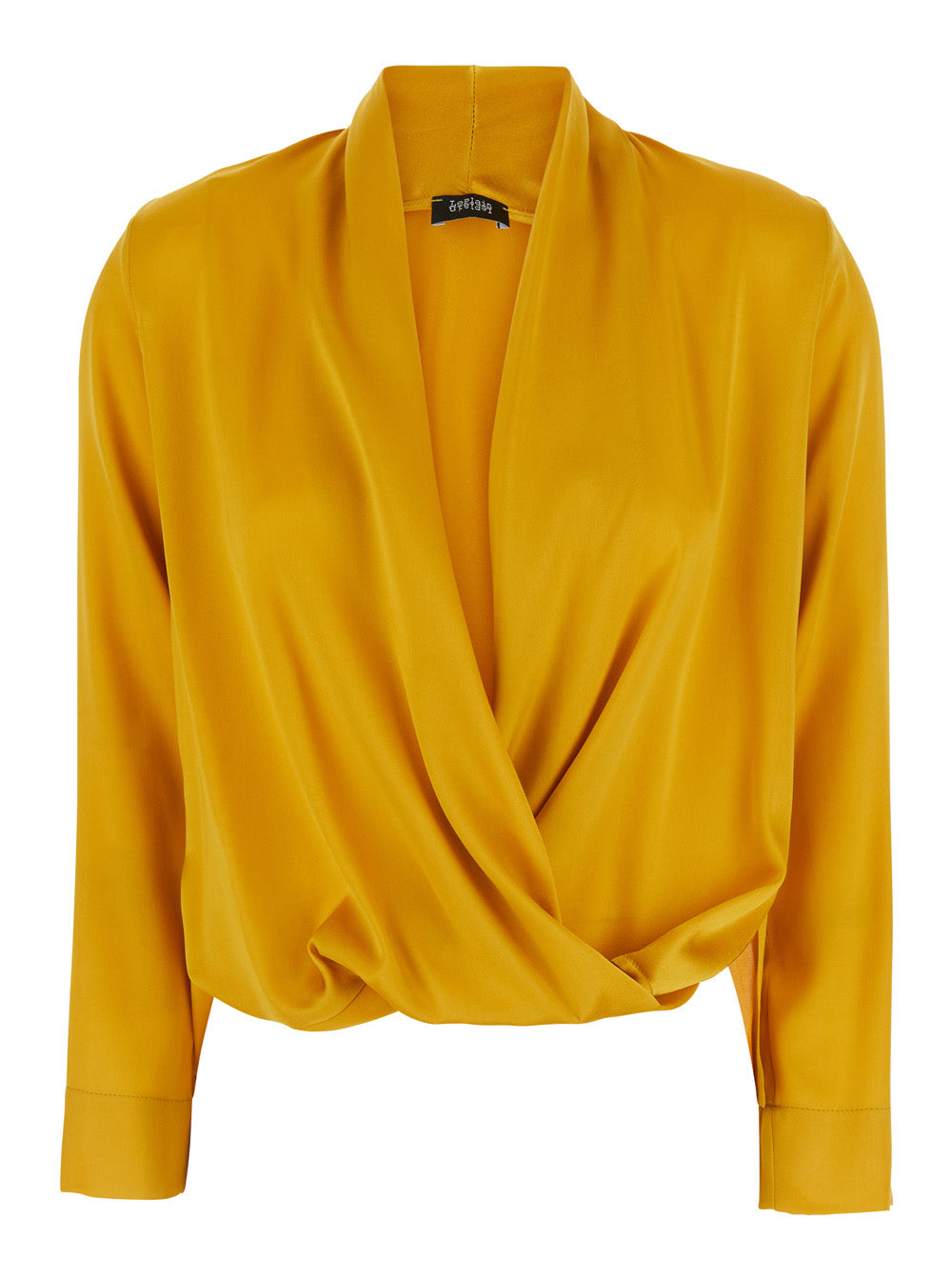 Leplain Women Yellow Blouse With V Neck And Crossover Front In Georgette For Women
