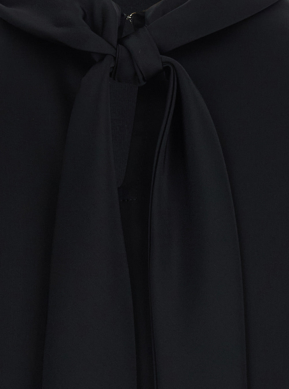Leplain Women Black High Neck Blouse With Bow On The Back In Satin For Women