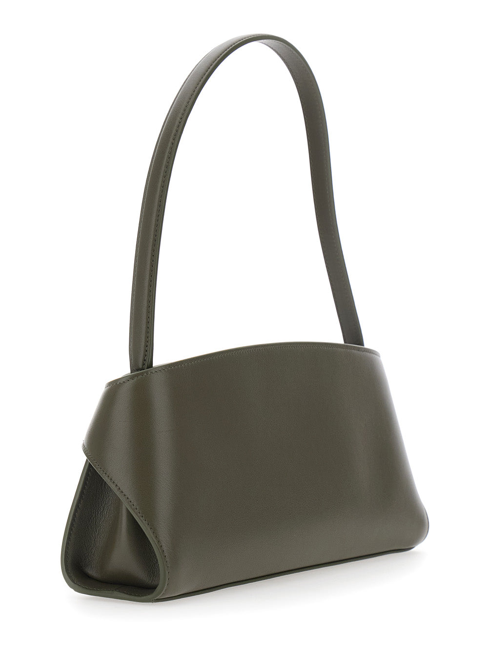 Ferragamo Women 'Hug East West' Green Shoulder Bag With Shoulder Strap And Buckled Belts On The Front In Leather For Women