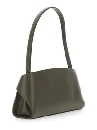 Ferragamo Women 'Hug East West' Green Shoulder Bag With Shoulder Strap And Buckled Belts On The Front In Leather For Women