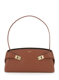 FERRAGAMO Ferragamo Women 'Hug East West' Brown Shoulder Bag With Shoulder Strap And Straps On The Front In Leather For Women