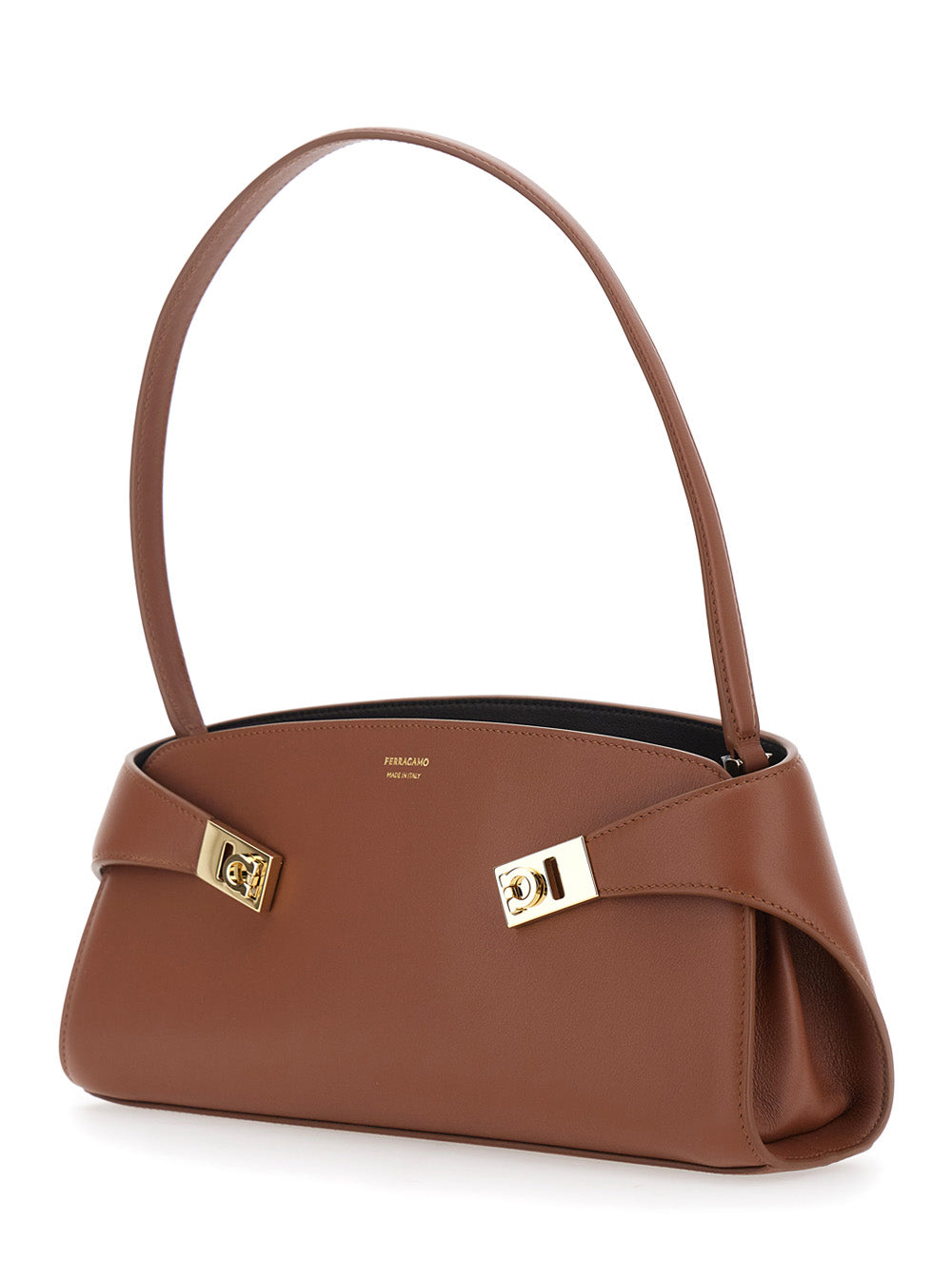 FERRAGAMO Ferragamo Women 'Hug East West' Brown Shoulder Bag With Shoulder Strap And Straps On The Front In Leather For Women
