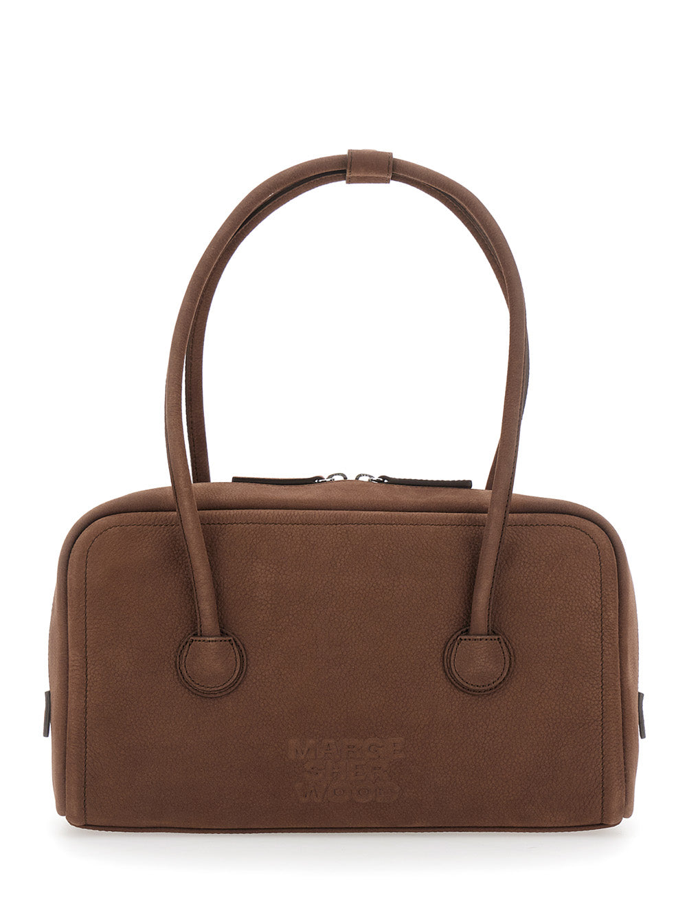 MARGESHERWOOD Margesherwood Women 'Soft Boston' Brown Small Shoulder Bag With Two Top Handles And Logo Lettering On The Front In Leather For Women