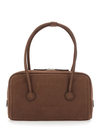MARGESHERWOOD Margesherwood Women 'Soft Boston' Brown Small Shoulder Bag With Two Top Handles And Logo Lettering On The Front In Leather For Women