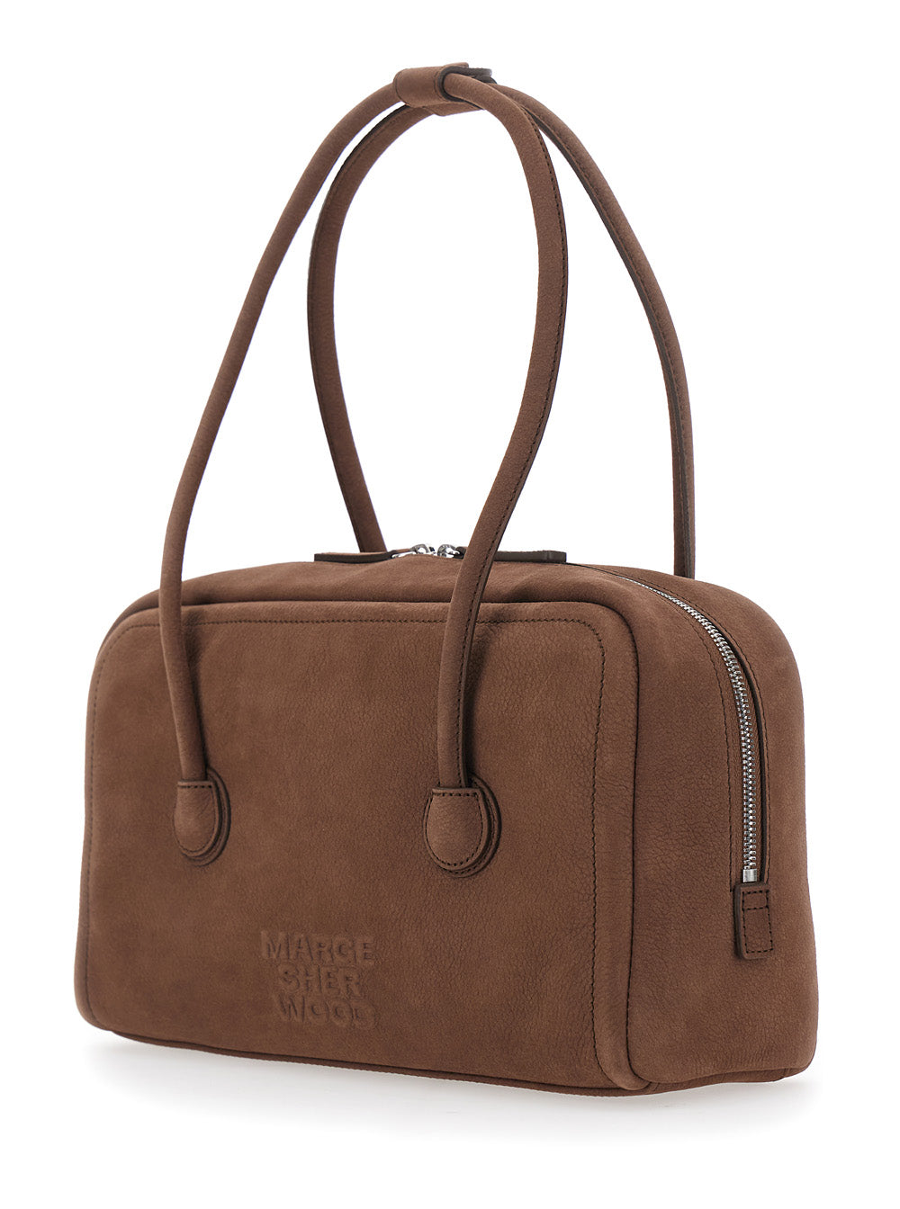 MARGESHERWOOD Margesherwood Women 'Soft Boston' Brown Small Shoulder Bag With Two Top Handles And Logo Lettering On The Front In Leather For Women