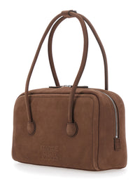MARGESHERWOOD Margesherwood Women 'Soft Boston' Brown Small Shoulder Bag With Two Top Handles And Logo Lettering On The Front In Leather For Women