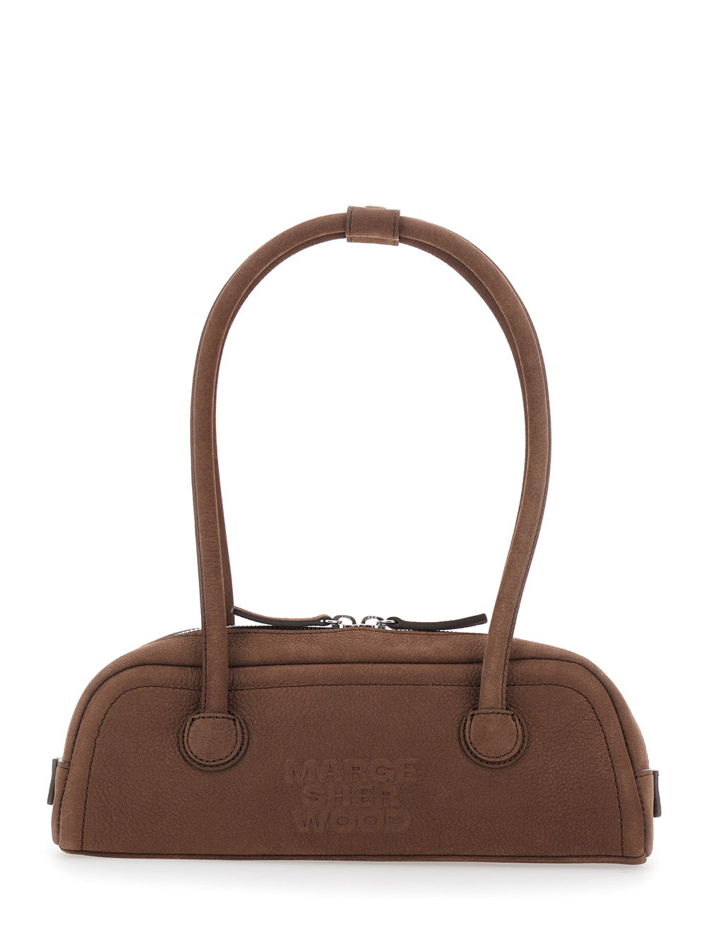 MARGESHERWOOD Margesherwood Women 'Soft Boston Mini' Brown Shoulder Bag With Two Top Handles And Logo Lettering On The Front In Leather Women