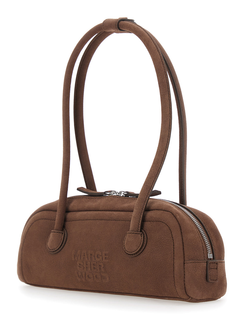 MARGESHERWOOD Margesherwood Women 'Soft Boston Mini' Brown Shoulder Bag With Two Top Handles And Logo Lettering On The Front In Leather Women