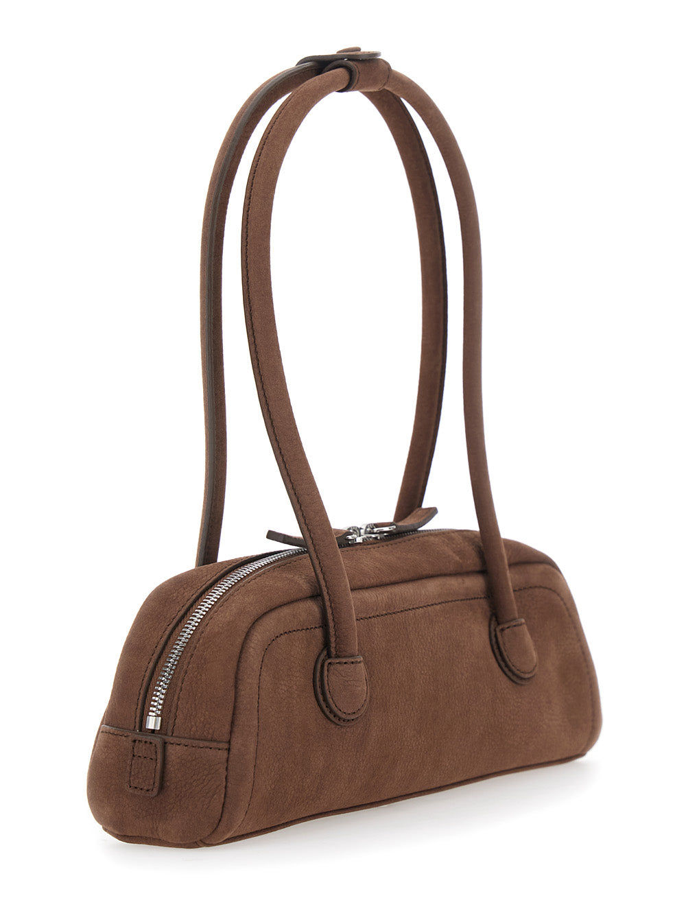 MARGESHERWOOD Margesherwood Women 'Soft Boston Mini' Brown Shoulder Bag With Two Top Handles And Logo Lettering On The Front In Leather Women