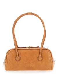 Margesherwood Women 'Soft Boston Ew' Brown Shoulder Bag With Two Top Handles And Logo Lettering On The Front In Leather For Women