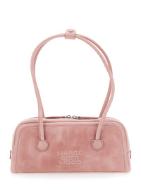 Margesherwood Women 'Soft Boston Ew' Pink Shoulder Bag With Two Top Handles And Logo Lettering On The Front In Leather For Women