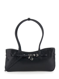 MARGESHERWOOD Margesherwood Women 'Grandma Used' Black Shoulder Bag With Adjustable Strap On The Front In Leather For Women