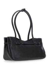 MARGESHERWOOD Margesherwood Women 'Grandma Used' Black Shoulder Bag With Adjustable Strap On The Front In Leather For Women