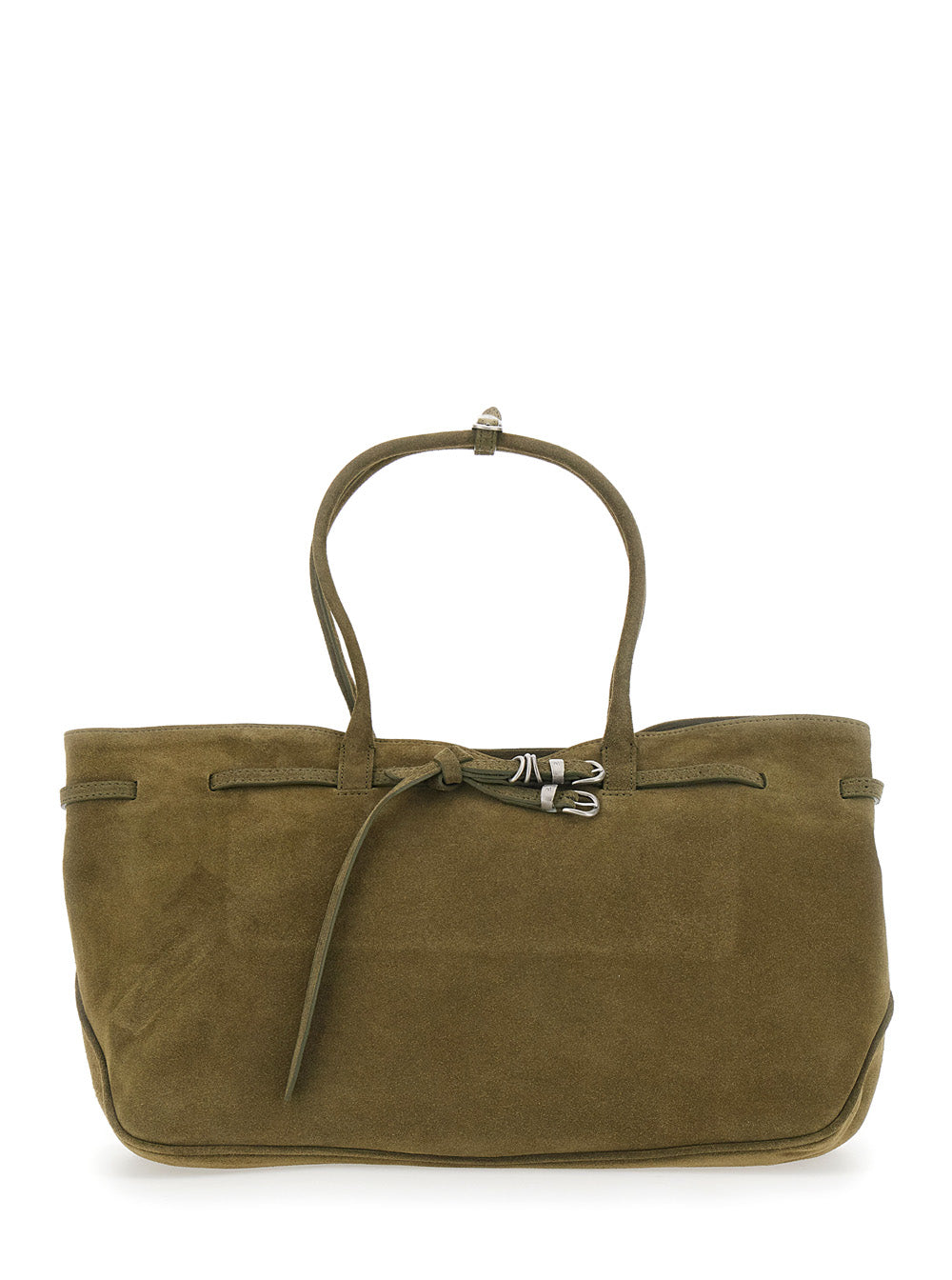 Margesherwood Women 'Grandma Used Large' Green Shoulder Bag With Adjustable Strap On The Front In Suede For Women