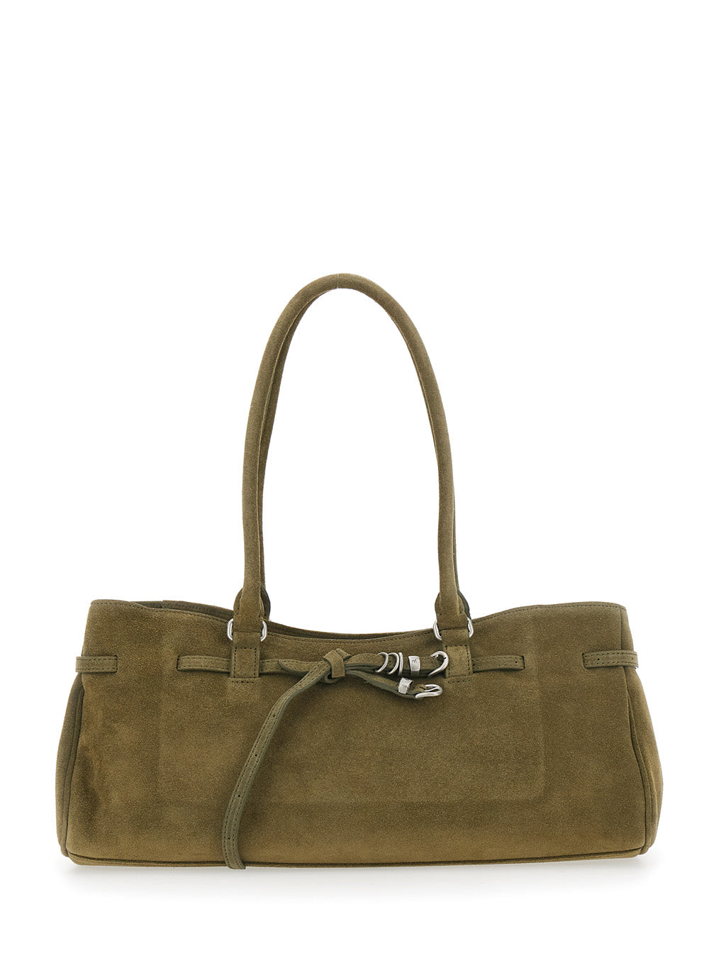 MARGESHERWOOD Margesherwood Women 'Grandma Used' Green Shoulder Bag With Adjustable Strap On The Front In Suede For Women