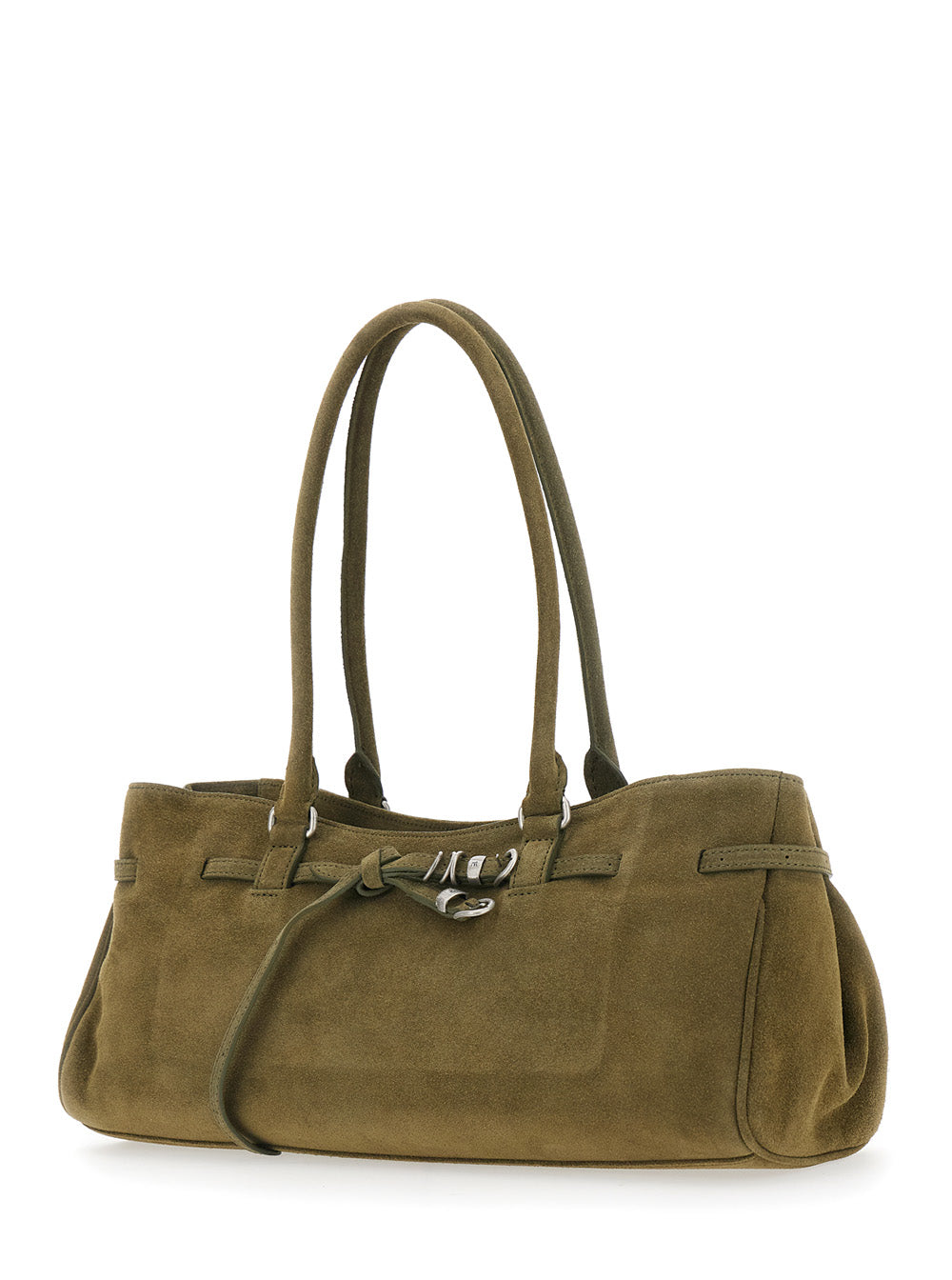 MARGESHERWOOD Margesherwood Women 'Grandma Used' Green Shoulder Bag With Adjustable Strap On The Front In Suede For Women