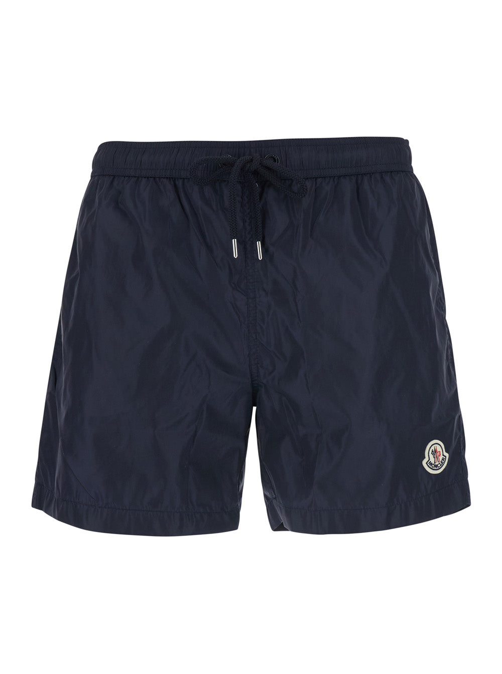 Moncler Men Blue Swim Shorts With Elasticated Waist And Logo Patch On The Front In Tech Fabricc For Men
