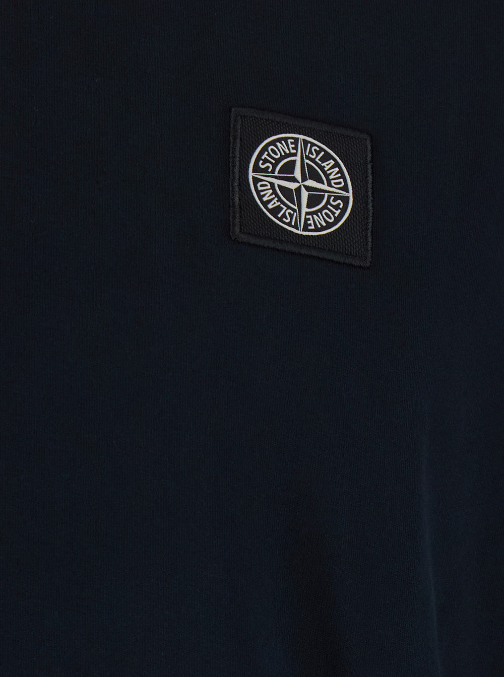 Stone Island Men Blue Crew Neck T-Shirt With Logo Patch On The Front In Cotton For Men