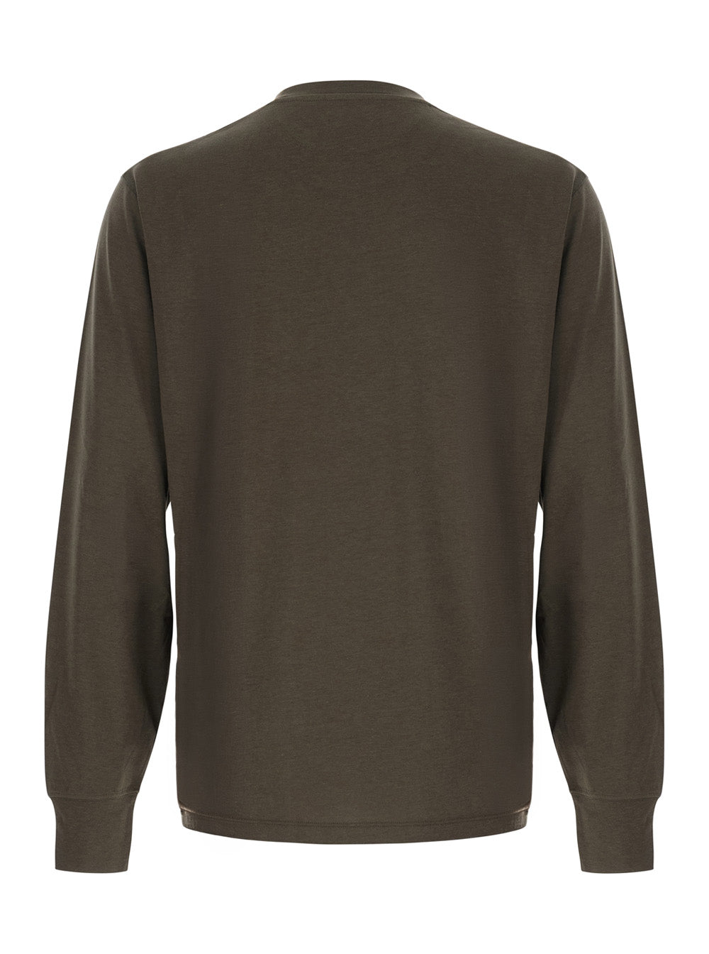 Tom Ford Men Brown Long Sleeve T-Shirt With Logo On The Front In Blend Cotton Men