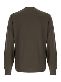 Tom Ford Men Brown Long Sleeve T-Shirt With Logo On The Front In Blend Cotton Men