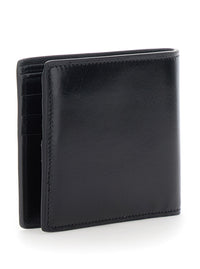 Versace Men Black Bi-Fold Wallet With Logo On The Front In Leather For Men