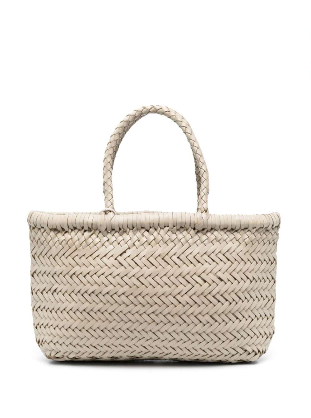 DRAGON DIFFUSION Dragon Diffusion Women Mini Flat Gora Basket With Handles And In Ecoleather White Unisex