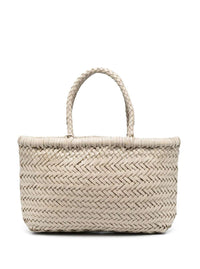 DRAGON DIFFUSION Dragon Diffusion Women Mini Flat Gora Basket With Handles And In Ecoleather White Unisex