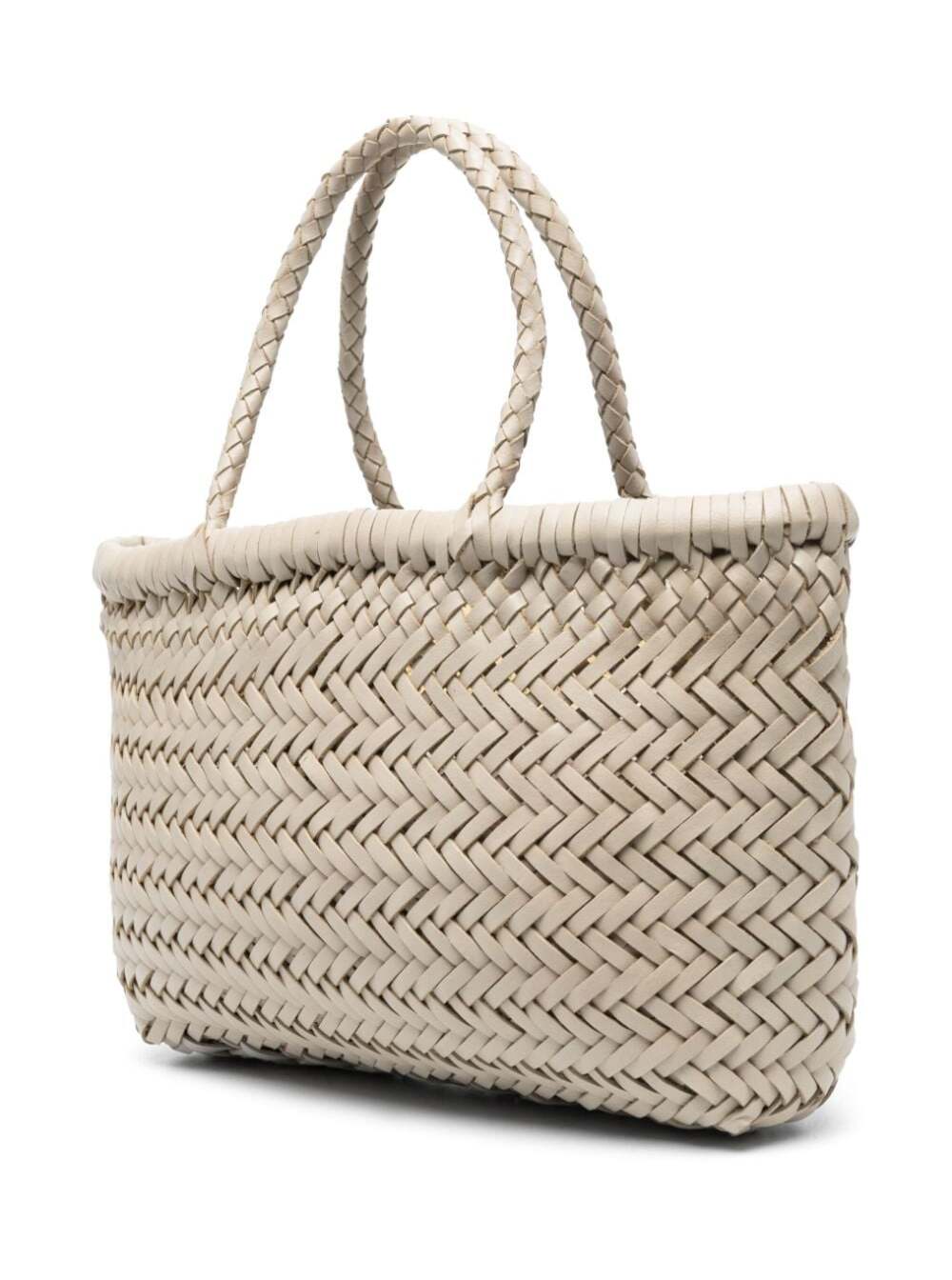 DRAGON DIFFUSION Dragon Diffusion Women Mini Flat Gora Basket With Handles And In Ecoleather White Unisex