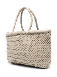 DRAGON DIFFUSION Dragon Diffusion Women Mini Flat Gora Basket With Handles And In Ecoleather White Unisex