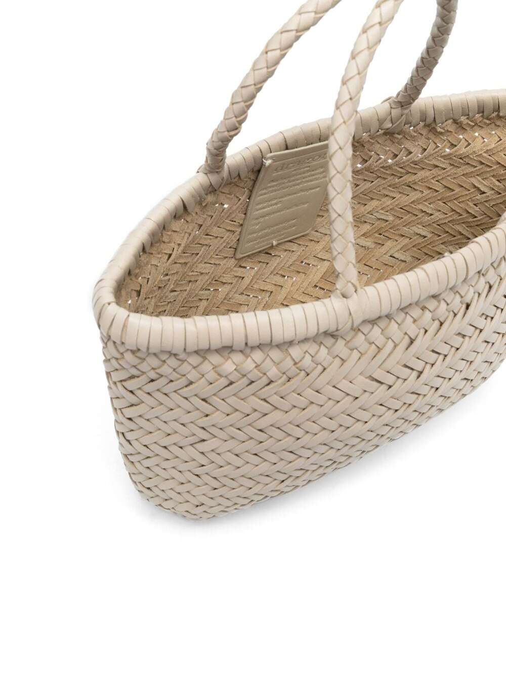 DRAGON DIFFUSION Dragon Diffusion Women Mini Flat Gora Basket With Handles And In Ecoleather White Unisex