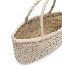 DRAGON DIFFUSION Dragon Diffusion Women Mini Flat Gora Basket With Handles And In Ecoleather White Unisex