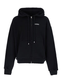 Amiri Men Black Hooded Sweatshirt With Logo On The Front In Cotton For Men