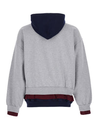 Balenciaga Men Grey Hoodie With Embossed Logo On The Front In Cotton Blend Men