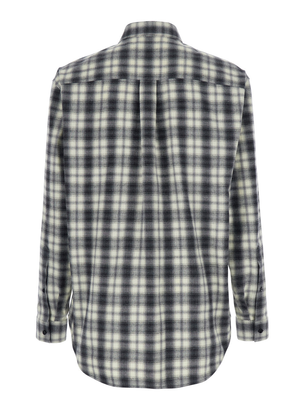 Balenciaga Men Black And White Shirt With All-Over Stripe Motif In Cotton Flannel For Men
