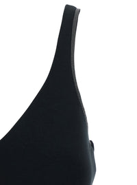 BRUNELLO CUCINELLI Brunello Cucinelli Women Black V-Neck Top With Jewelry Details On The Edges In Cotton For Women