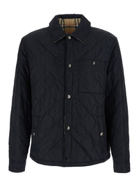Burberry Men 'Brighton' Black Jacket With Quilted Motif And Reversible Design In Tech Fabric Men