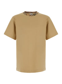 Burberry Men 'Ryan' Beige T-Shirt With Check Motif Collar In Cotton For Men