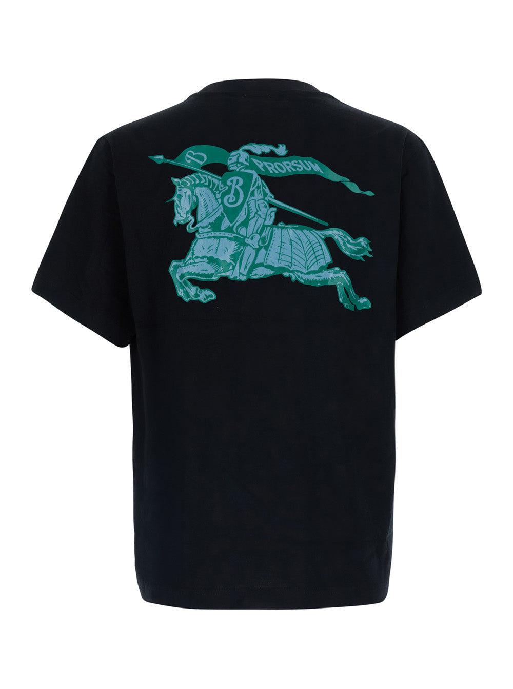 Burberry Men 'Ryan' Black Tshirt With Logo On The Front And Maxi Logo On The Back In Cotton For Men